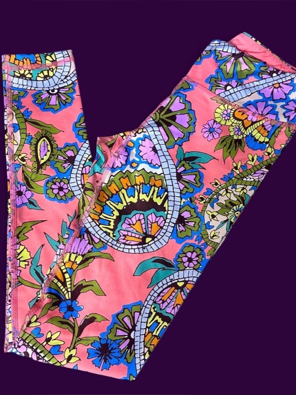 Pink Floral Paisley Leggings